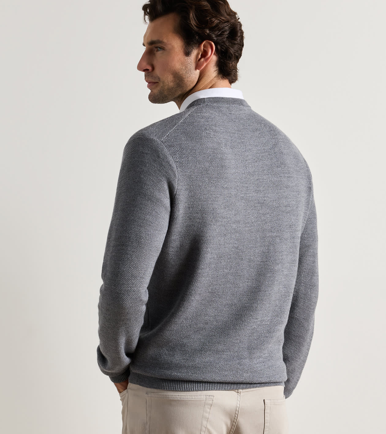 Autumn Crest Honeycomb Crewneck Jumper in OSLO GREY - Alternate Image 2