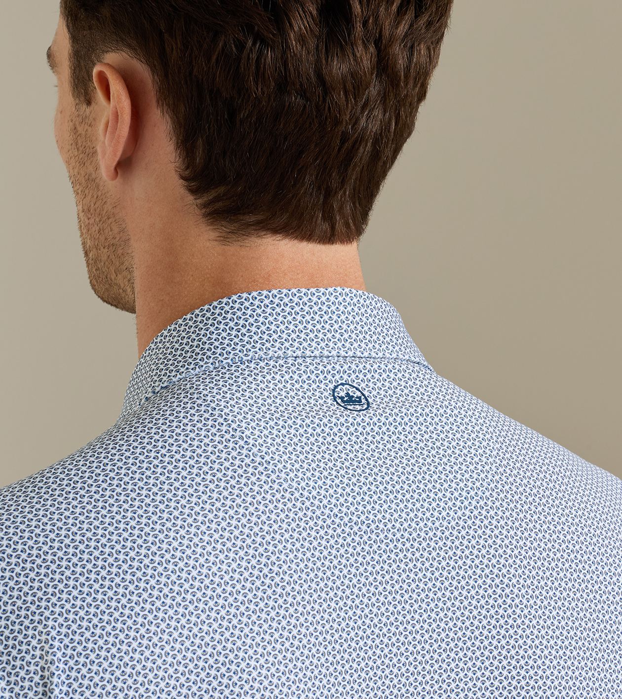Rambla Performance Jersey Polo in WHITE / DARK AMBER - Alternate Image 3