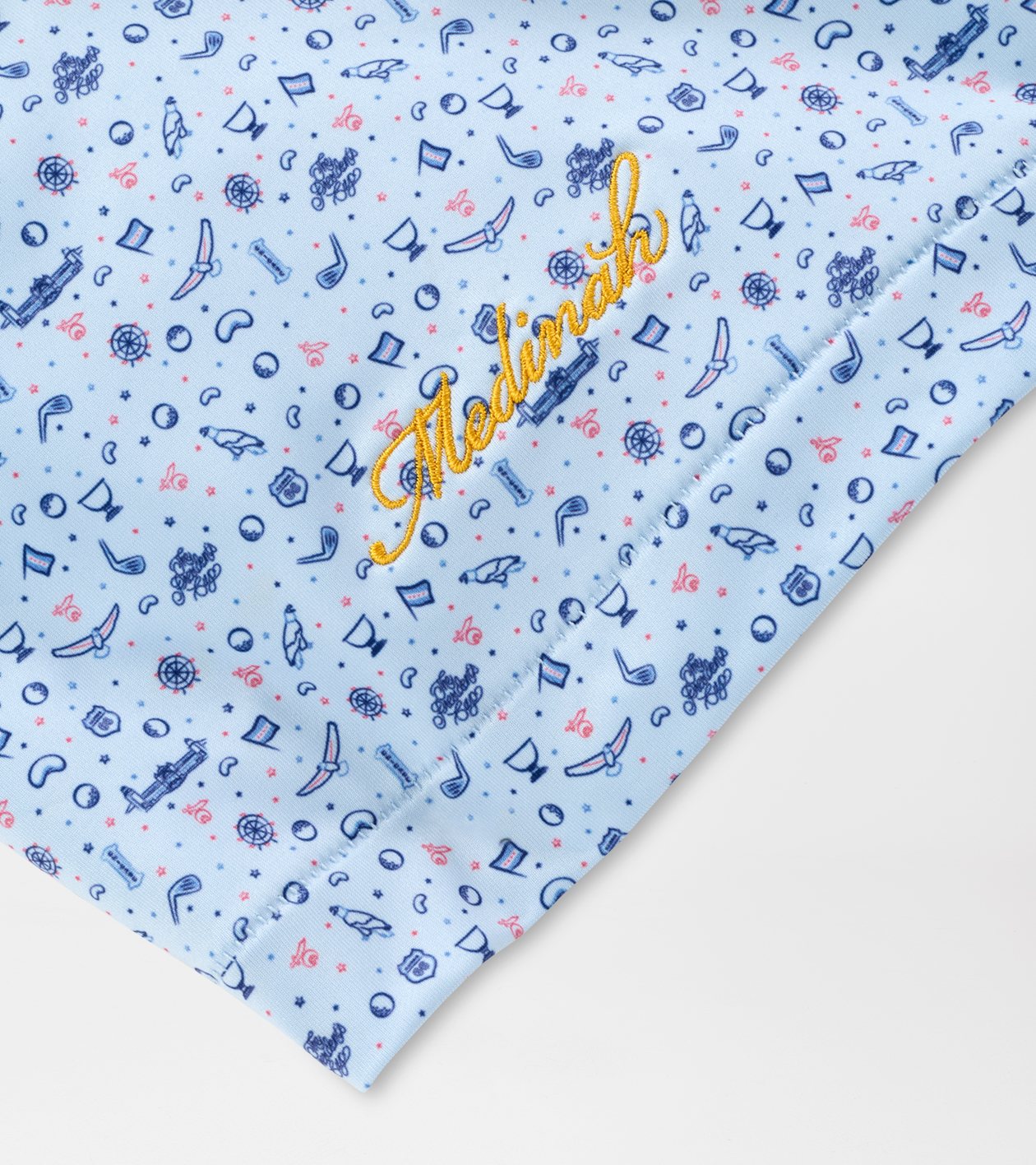16th President's Cup Medinah Chicago Print Performance Jersey Polo in PALE BLUE - Alternate Image 1