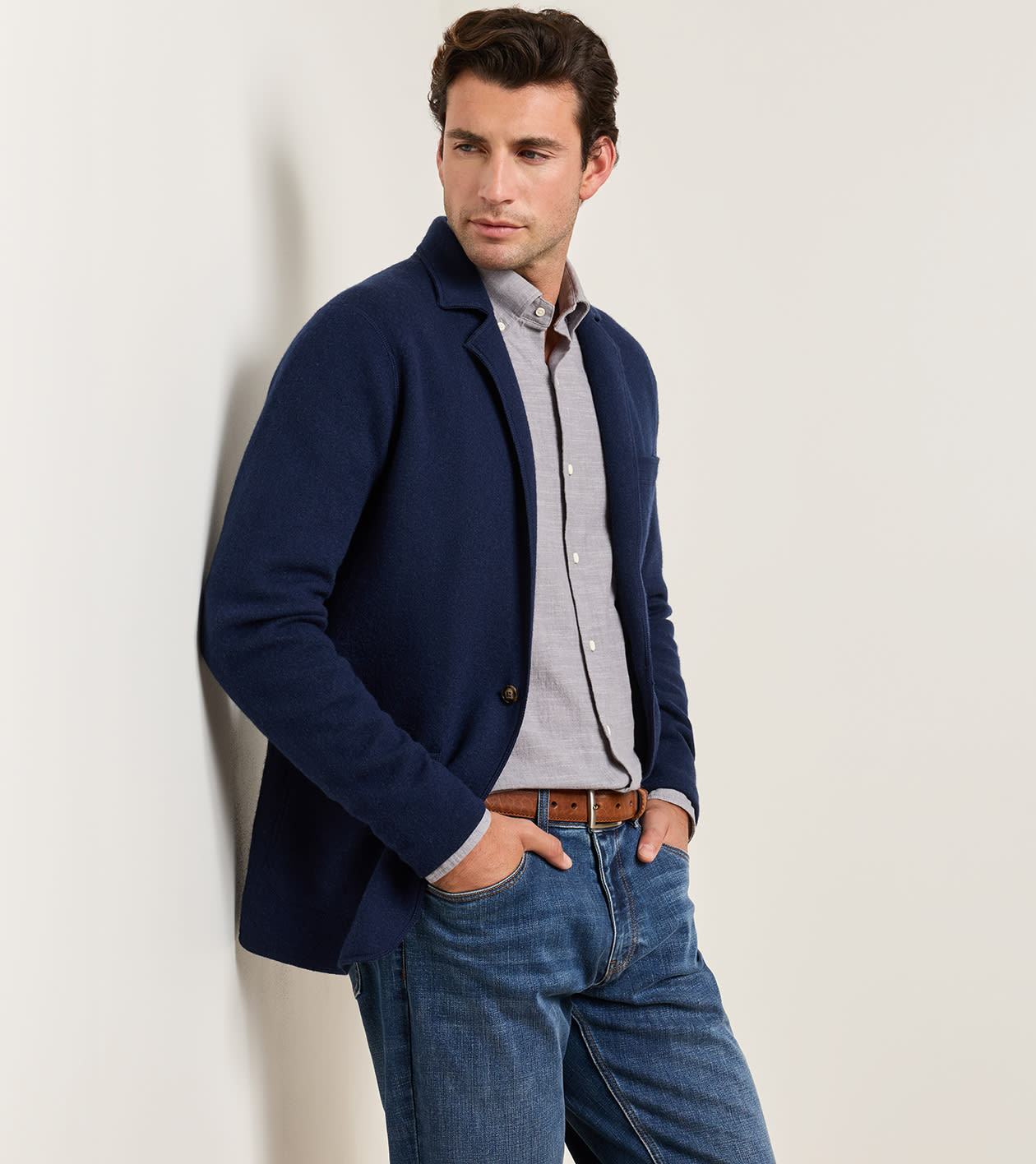 Carson Sweater Chore Coat in Navy - Alternate Image 1