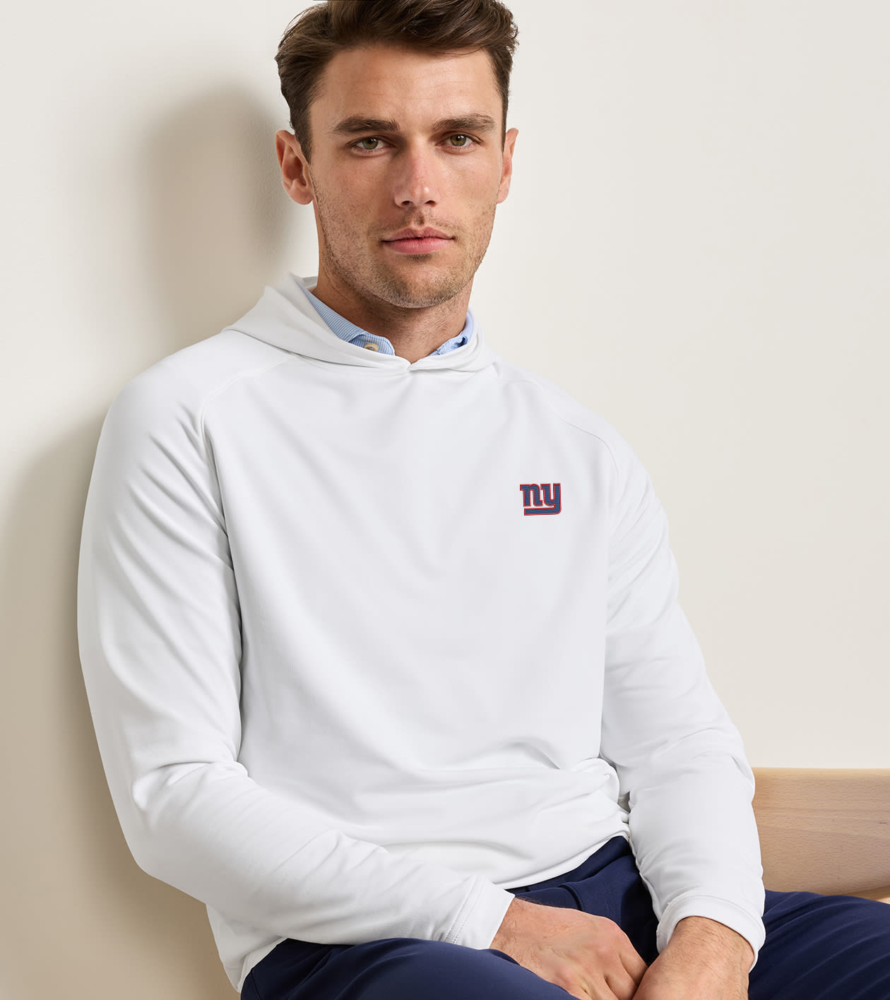 New York Giants Pine Performance Hoodie in White - Alternate Image 1
