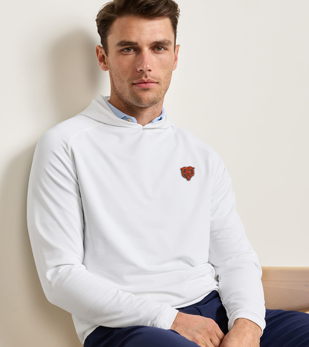 Chicago Bears Pine Performance Hoodie in White - Alternate Image 1