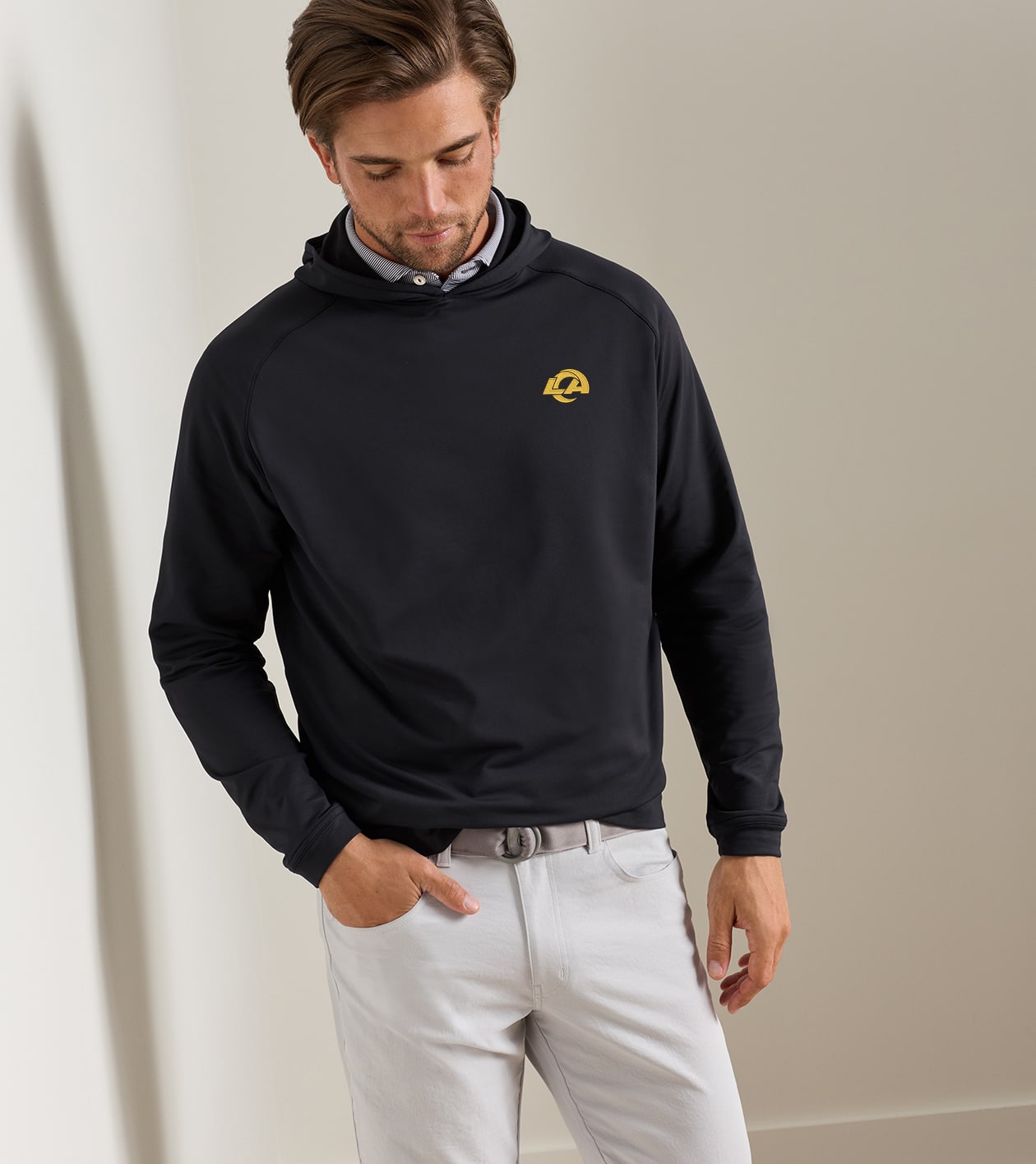 Los Angeles Rams Pine Performance Hoodie in Black - Alternate Image 1