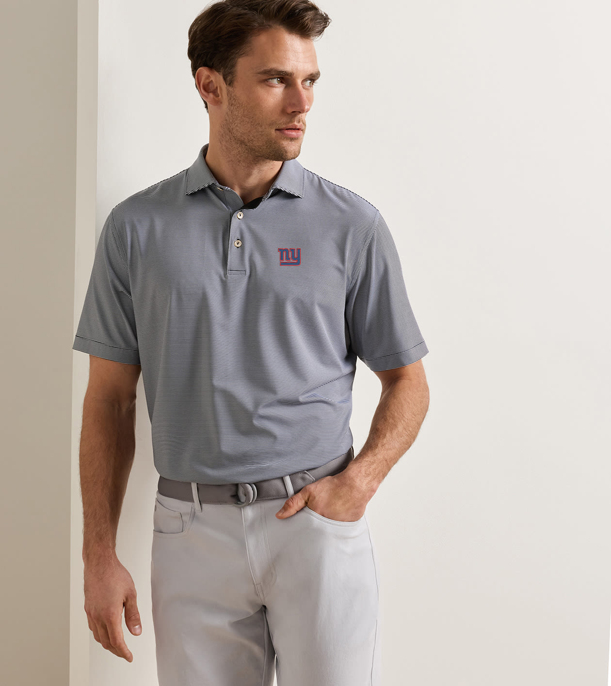 New York Giants Jubilee Performance Jersey Polo in Black - Alternate Image 1