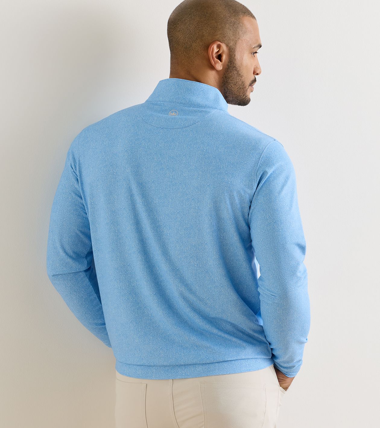Perth Herringbone Performance Quarter-Zip in Vessel - Alternate Image 2