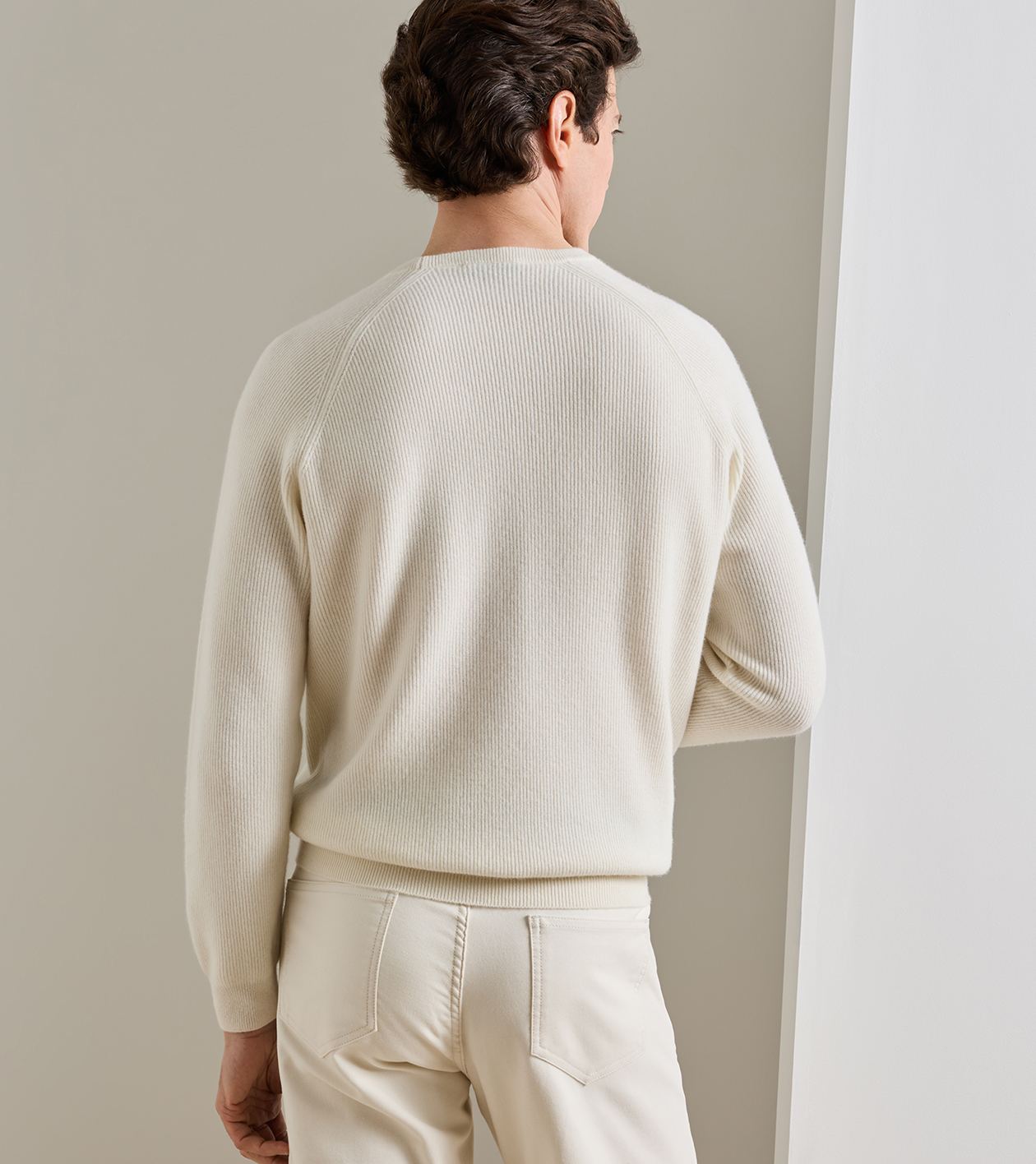 First Fleece Cashmere Crewneck Jumper in Almond - Alternate Image 2