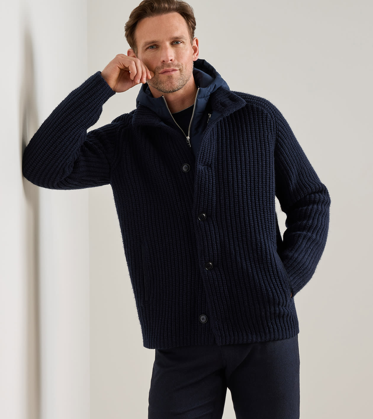 Alpine Hybrid Sweater Jacket in Navy - Alternate Image 3