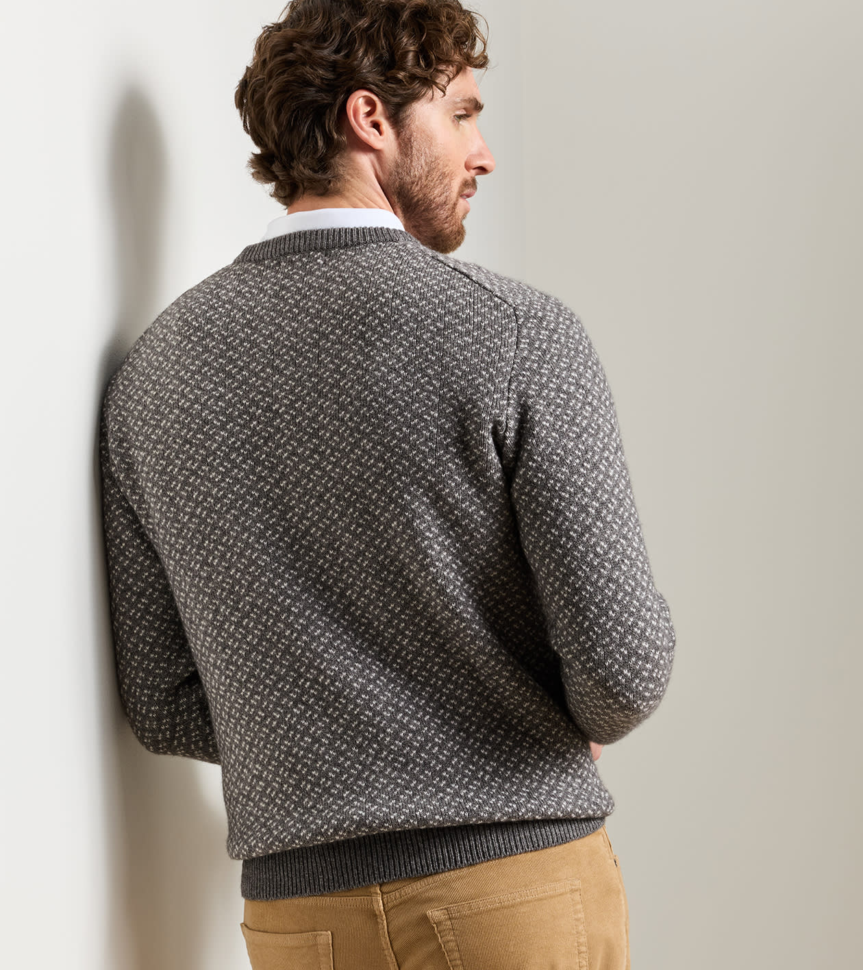 Crescent Nordic Crewneck Sweater in OSLO GREY - Alternate Image 2