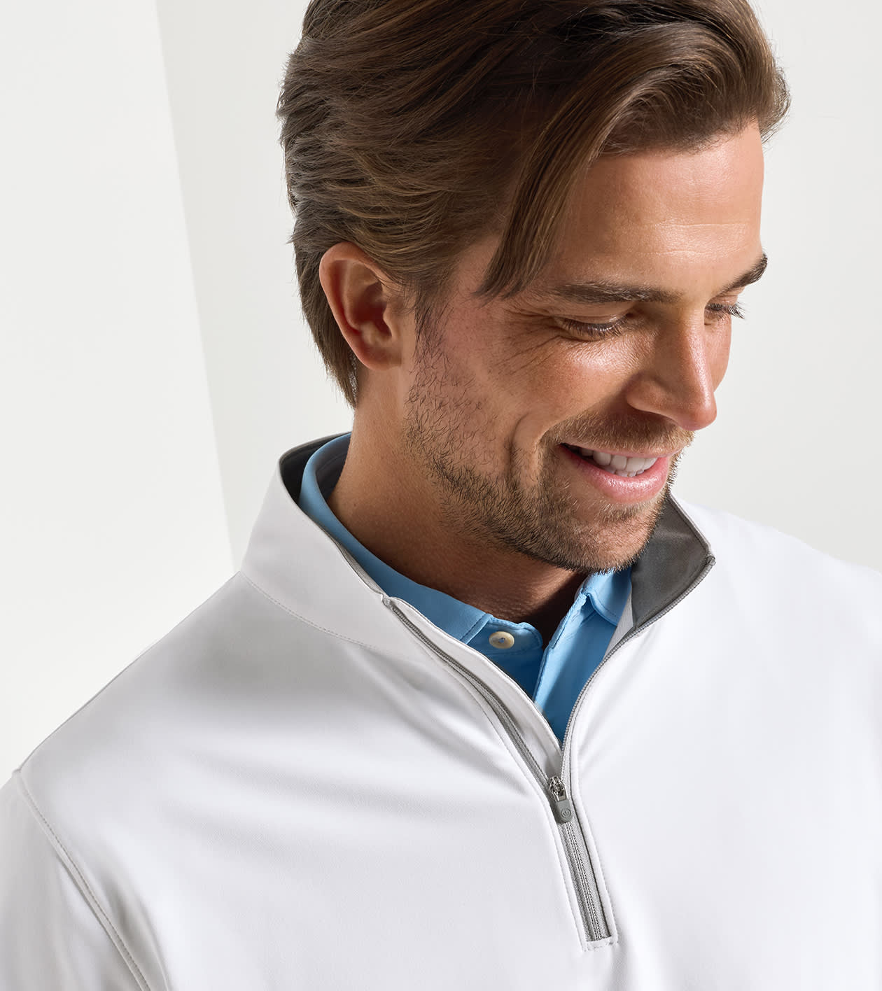 Perth Performance Quarter-Zip in White - Alternate Image 4