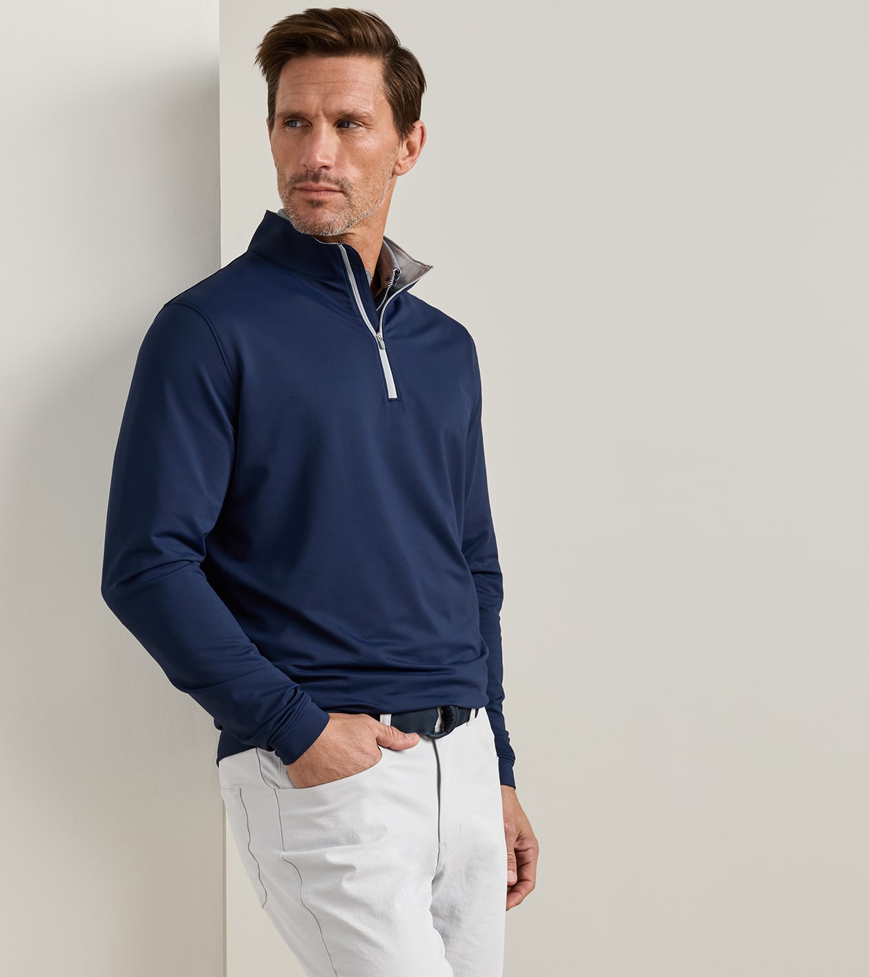 Perth Performance Quarter-Zip in Navy - Alternate Image 1
