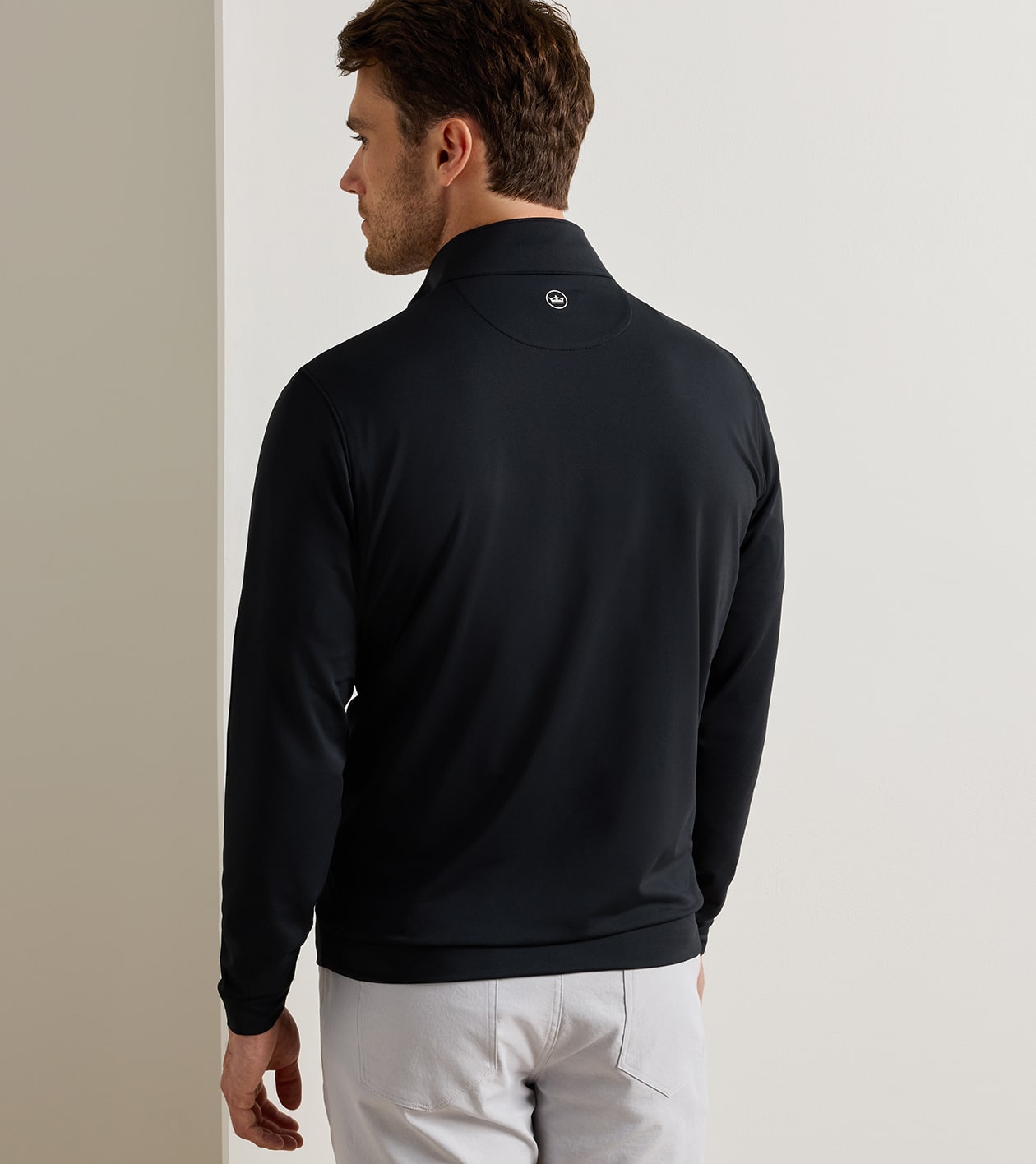 Perth Performance Quarter-Zip in Black - Alternate Image 2