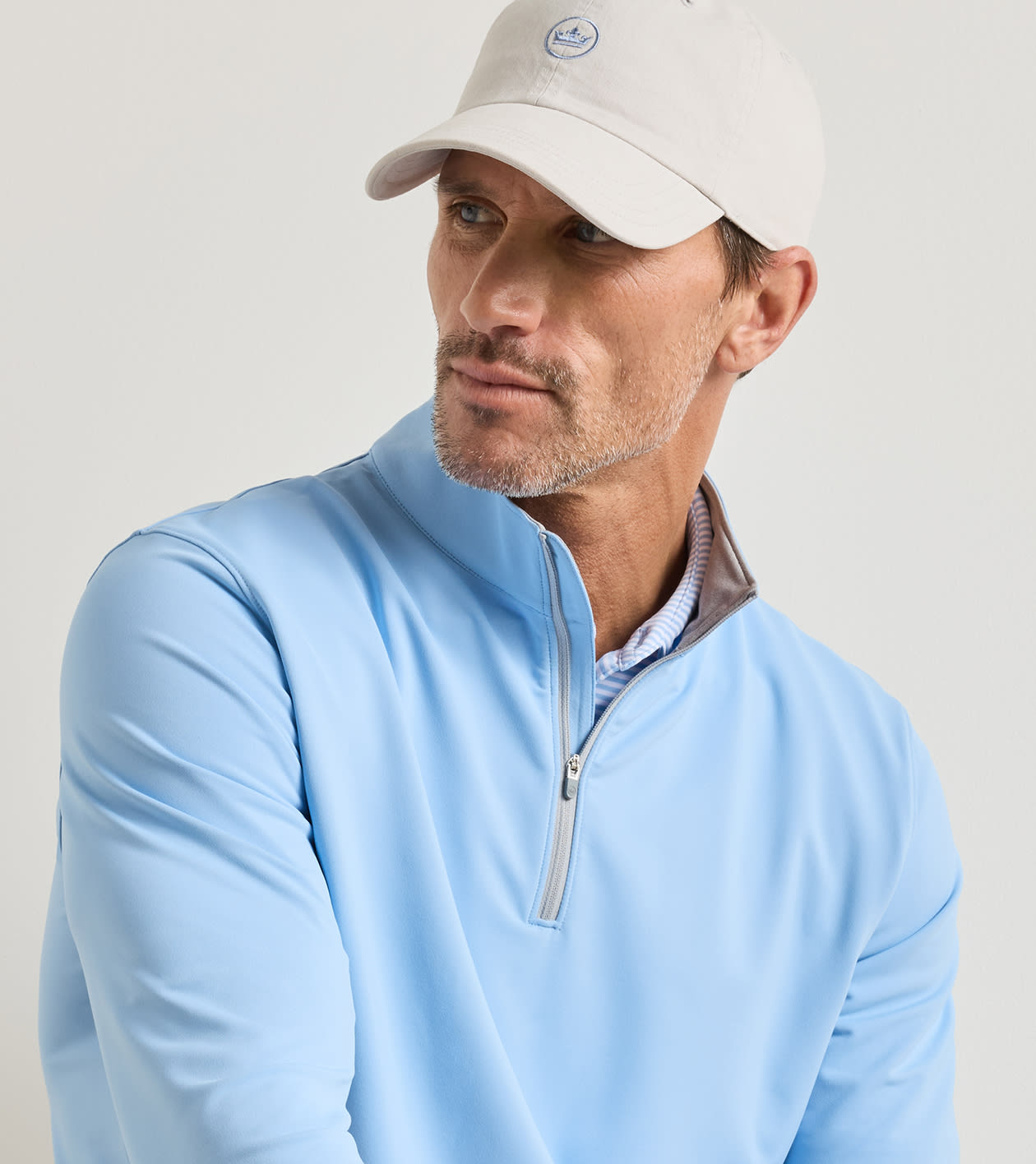 Perth Performance Quarter-Zip in Cottage Blue - Alternate Image 4