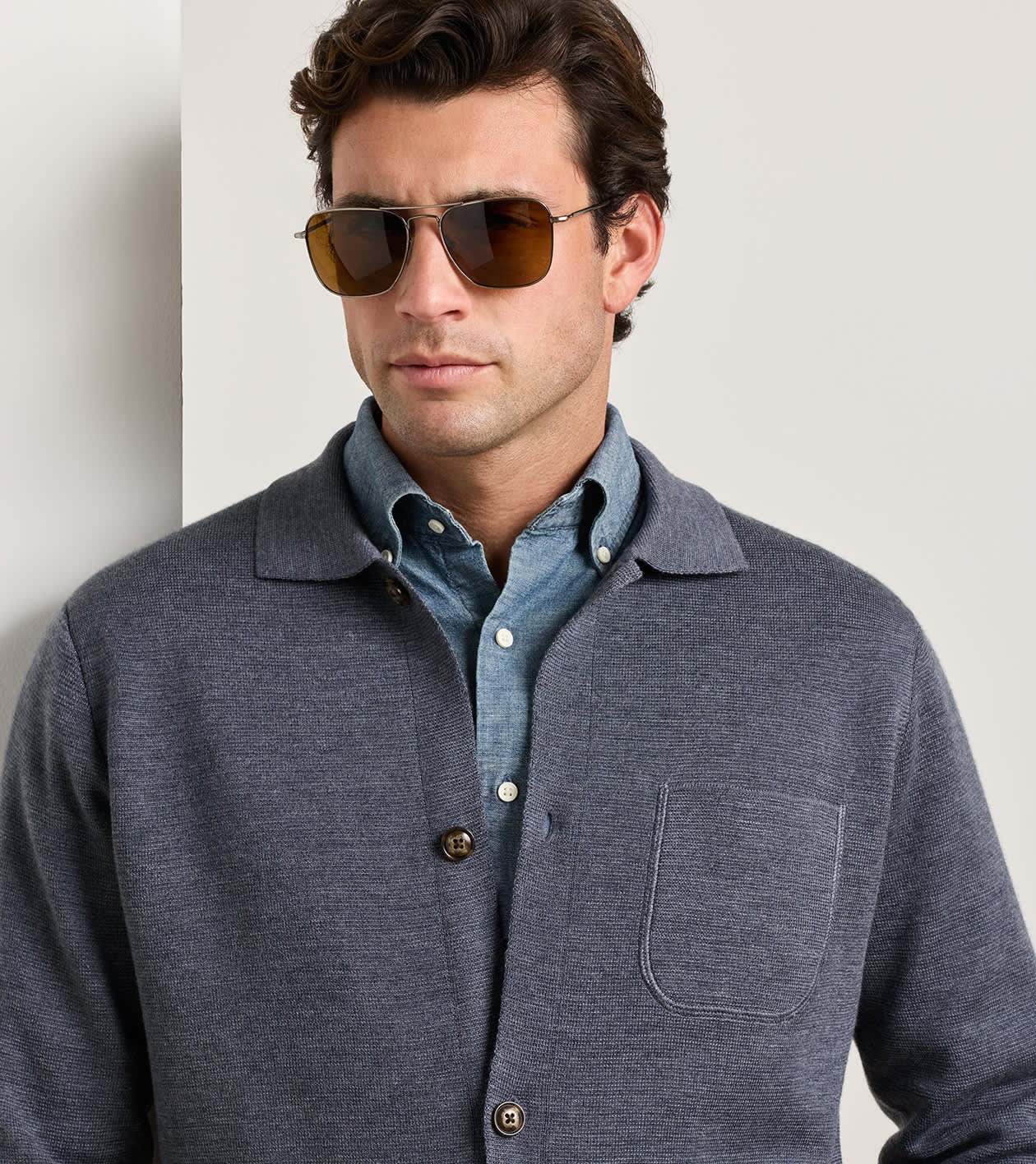 Autumn Crest Sweater Chore Coat in Charcoal - Alternate Image 3