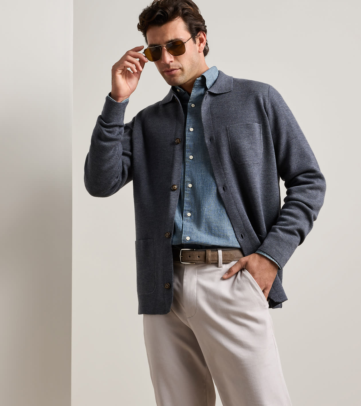 Autumn Crest Sweater Chore Coat in Charcoal - Alternate Image 1