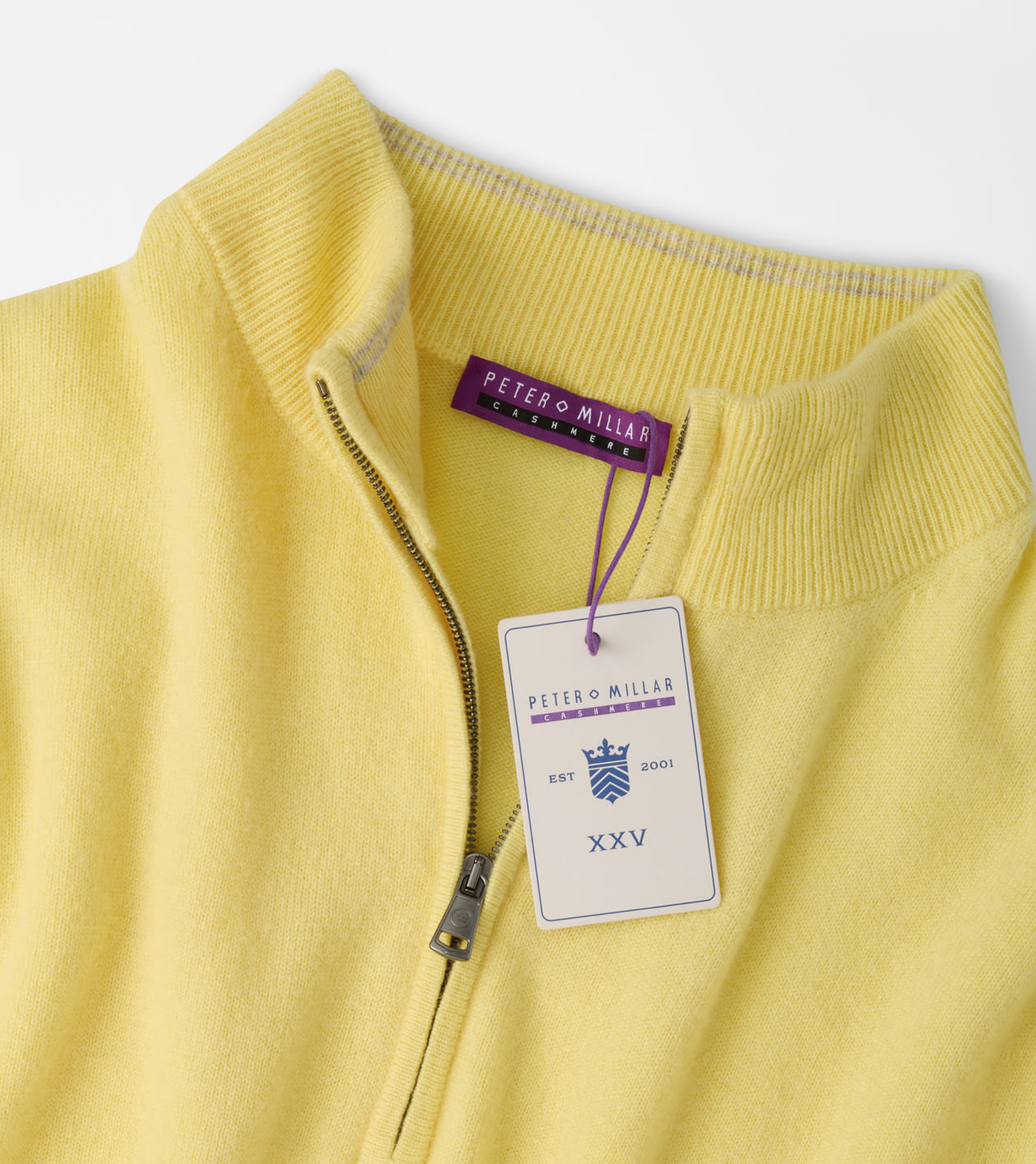 25th Anniversary Cashmere Quarter-Zip Jumper in MAIZE - Alternate Image 5