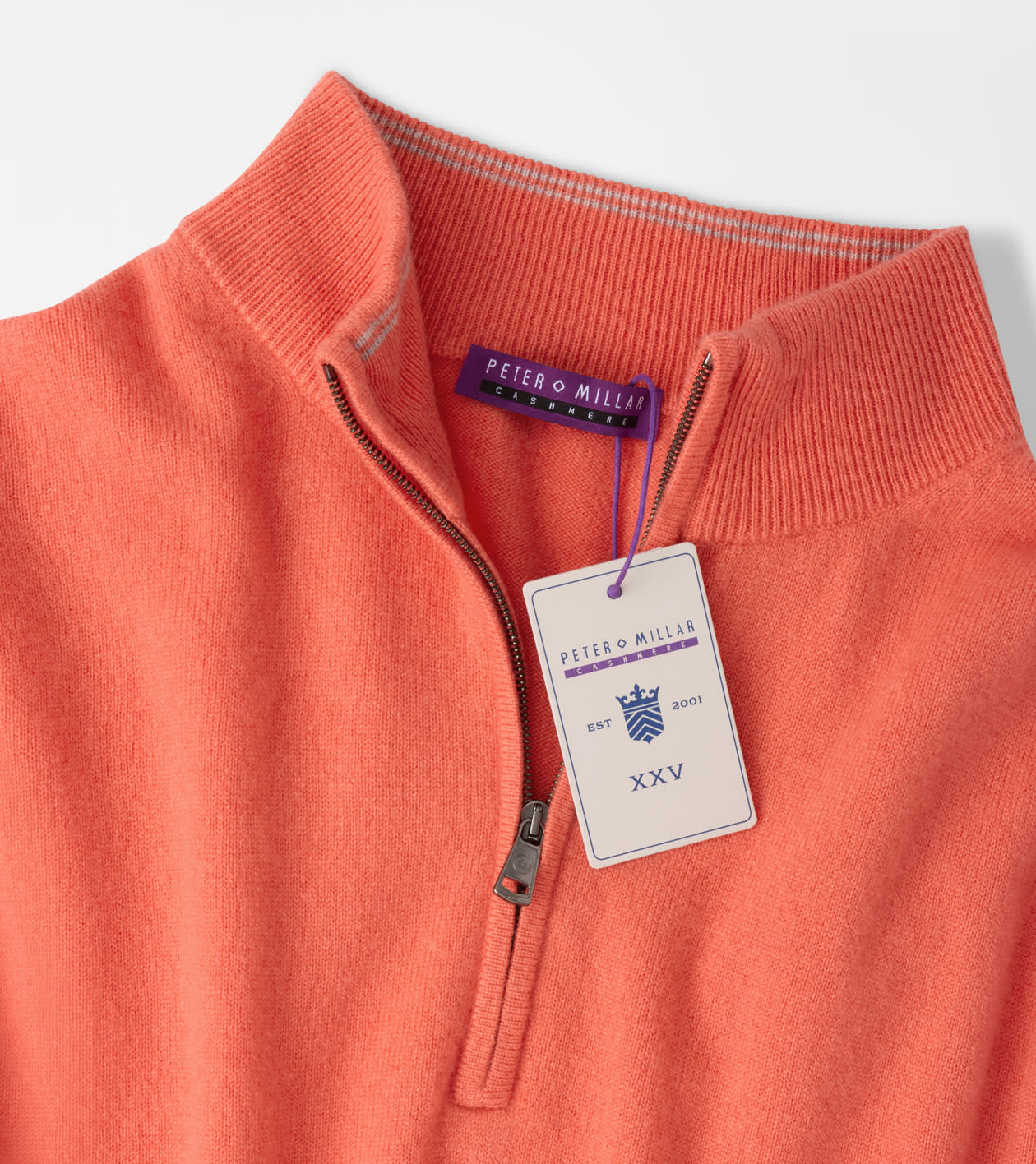 25th Anniversary Cashmere Quarter-Zip Jumper in Coral - Alternate Image 5