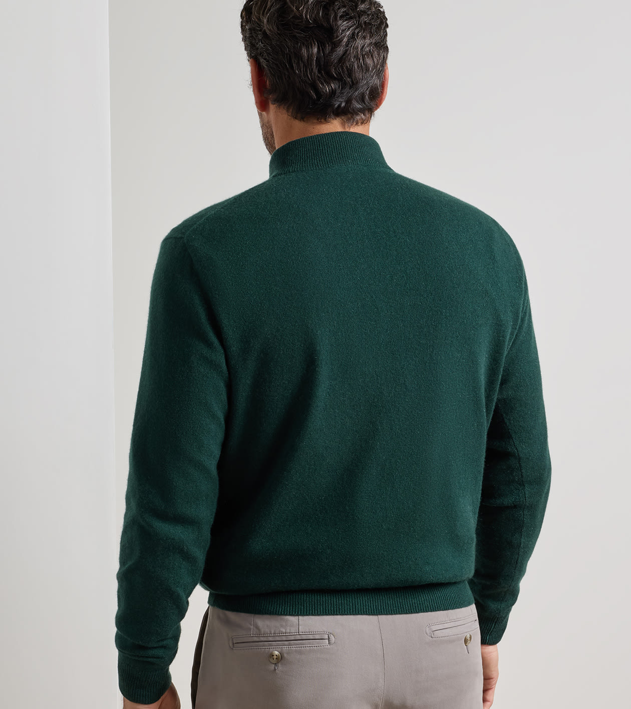 25th Anniversary Cashmere Quarter-Zip Jumper in PINE BROOK - Alternate Image 2