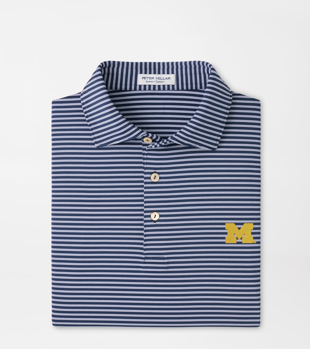★値下げしました★ Peter Millar ポロシャツ XL Michigan Tiebreaker Performance Jersey Stripe Polo | Men's