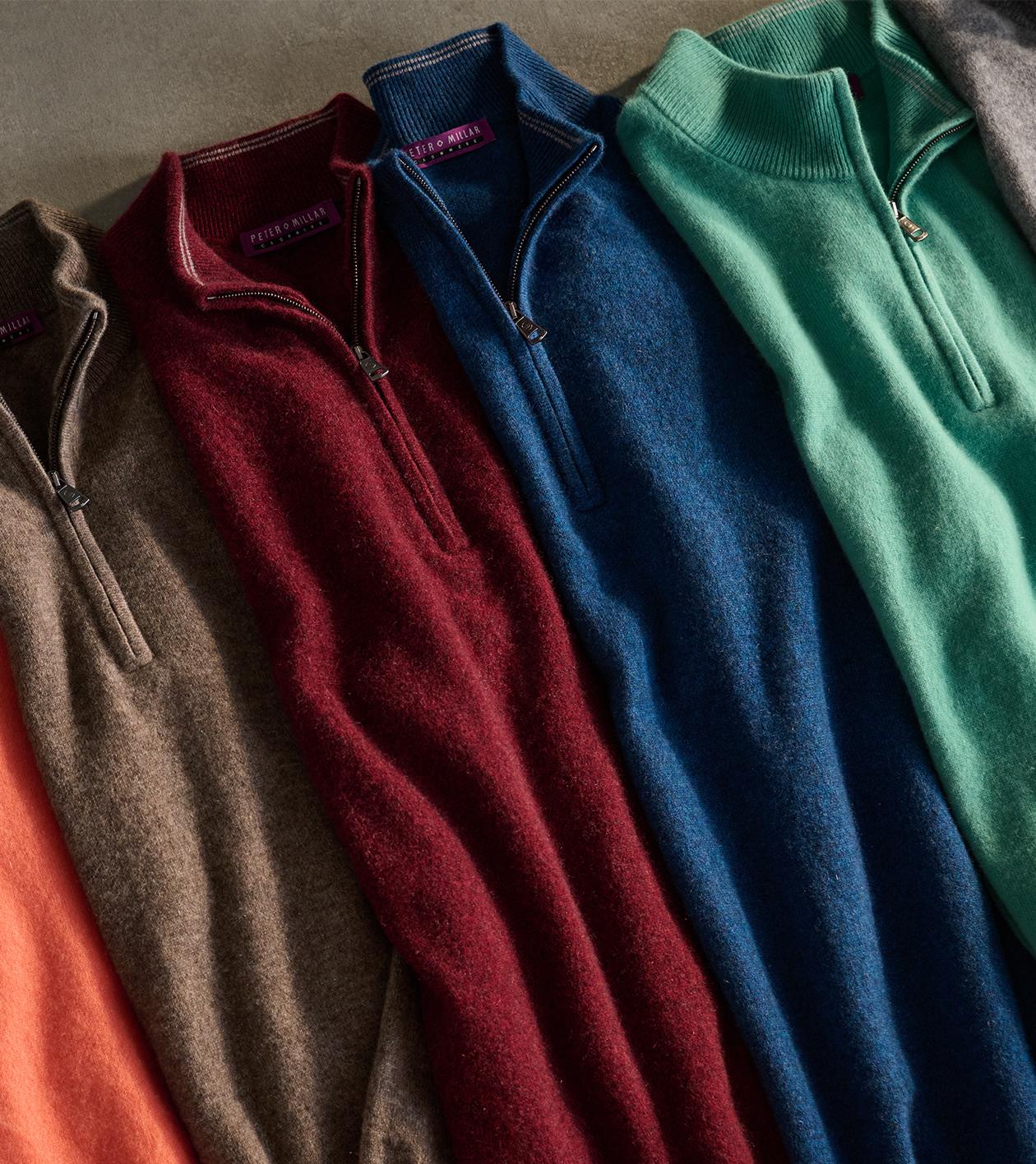 25th Anniversary Cashmere Quarter-Zip Jumper in Bordeaux - Alternate Image 7