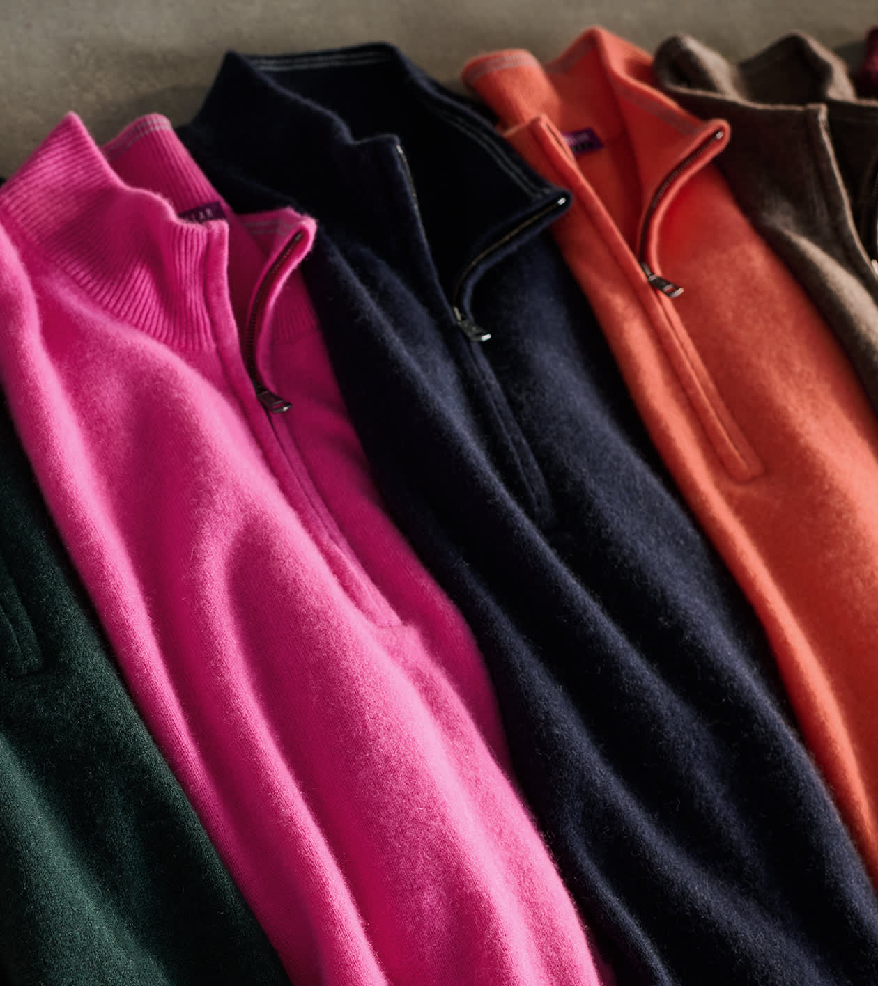 25th Anniversary Cashmere Quarter-Zip Jumper in Navy - Alternate Image 6