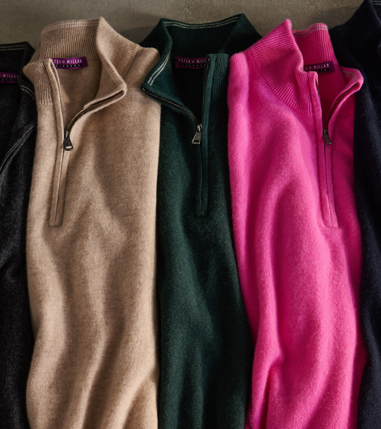 25th Anniversary Cashmere Quarter-Zip Jumper in PINE BROOK - Alternate Image 6