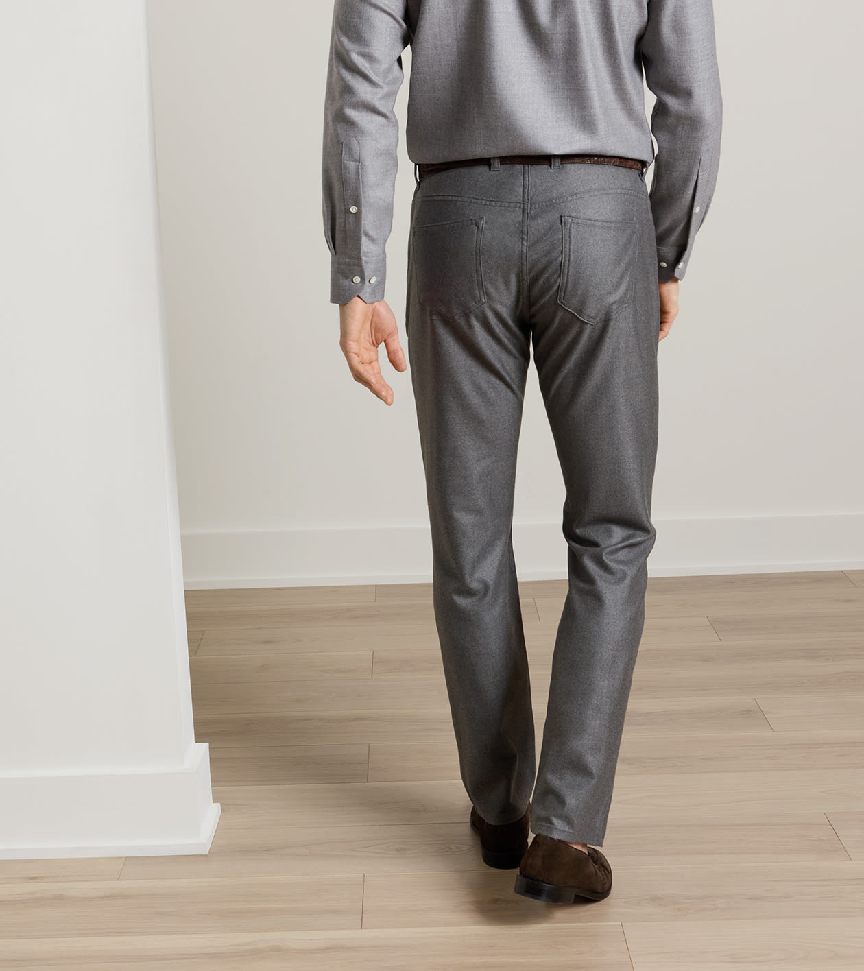 Artisan Crafted Cashmere Five-Pocket Pant in Gale Grey - Alternate Image 2