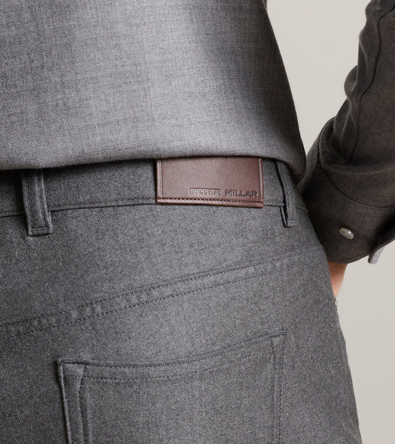 Artisan Crafted Cashmere Five-Pocket Pant in Gale Grey - Alternate Image 3