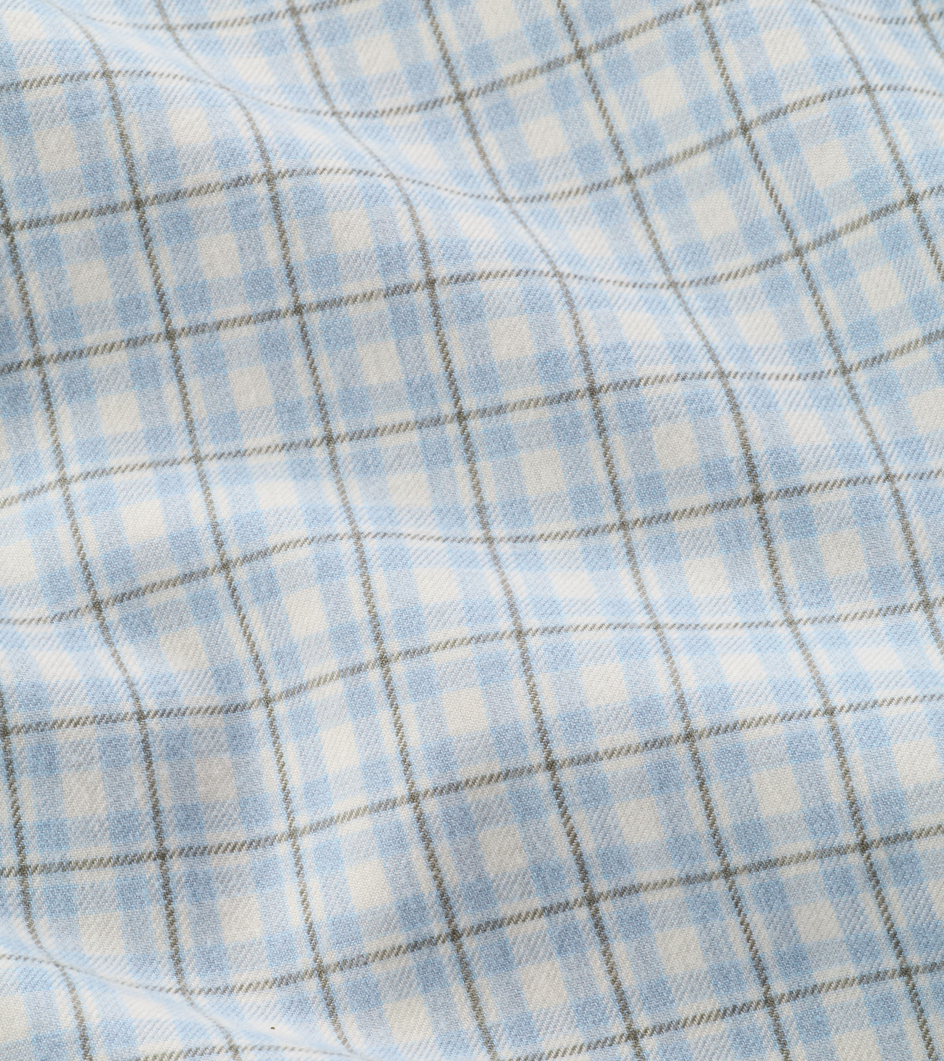 Oliver Performance Flannel Sport Shirt in GRAVEL BLUE - Alternate Image 4
