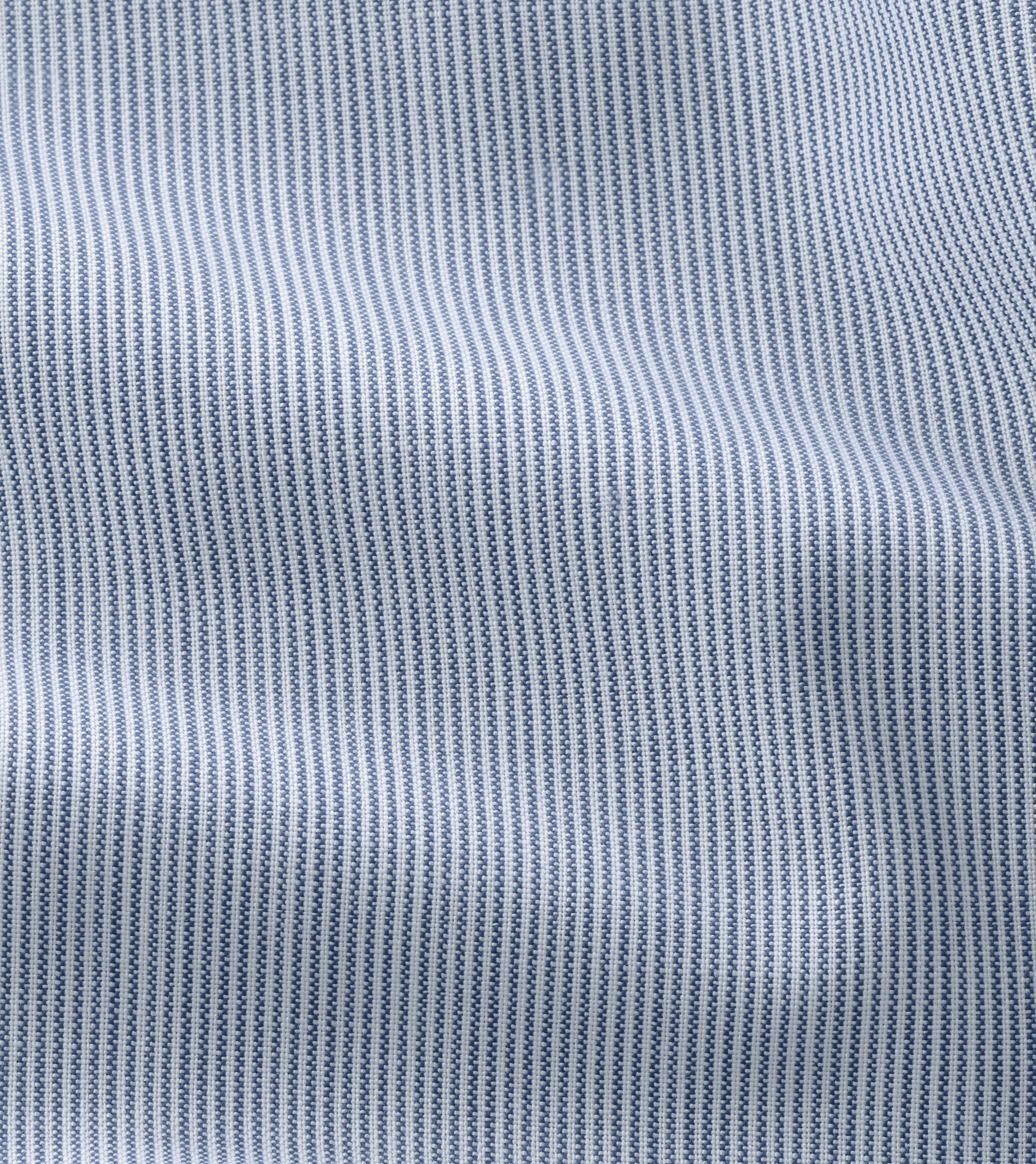 Micro Poplin Stripe Sport Shirt in Navy - Alternate Image 4