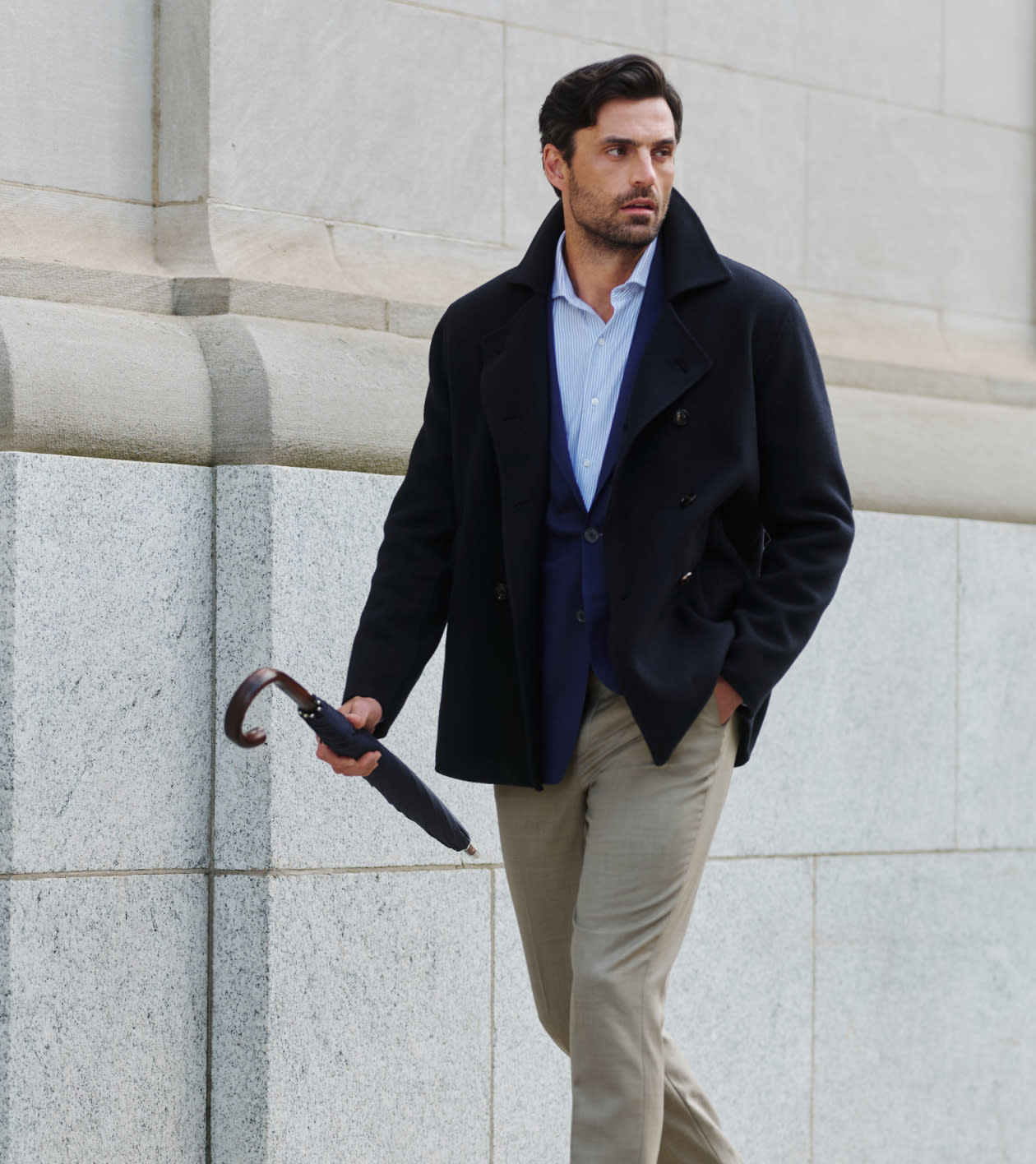 Arlington Peacoat in Dark Navy - Alternate Image 5