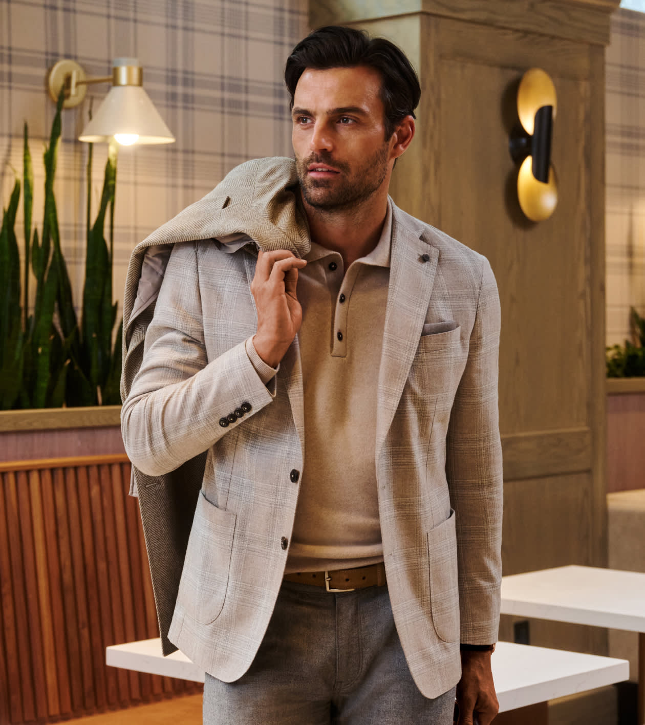 Bailey Plaid Blazer in Taupe - Alternate Image 5