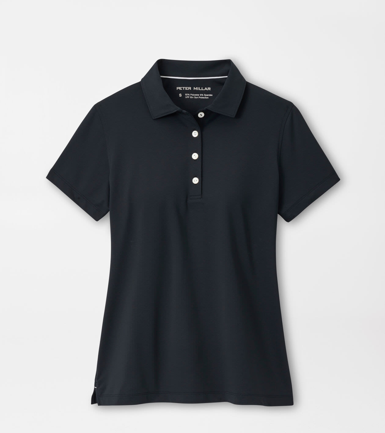Peter Millar Women's Black Short Sleeve Button Polo