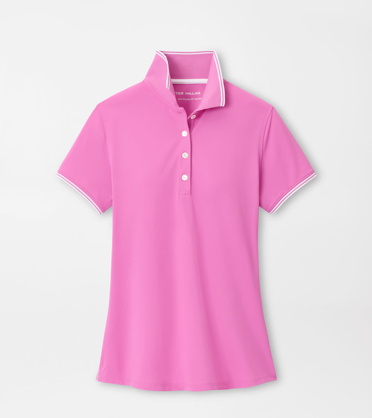 Peter Millar Women's Peony/White Canterbury Tipped Sport Mesh Short Sleeve Polo
