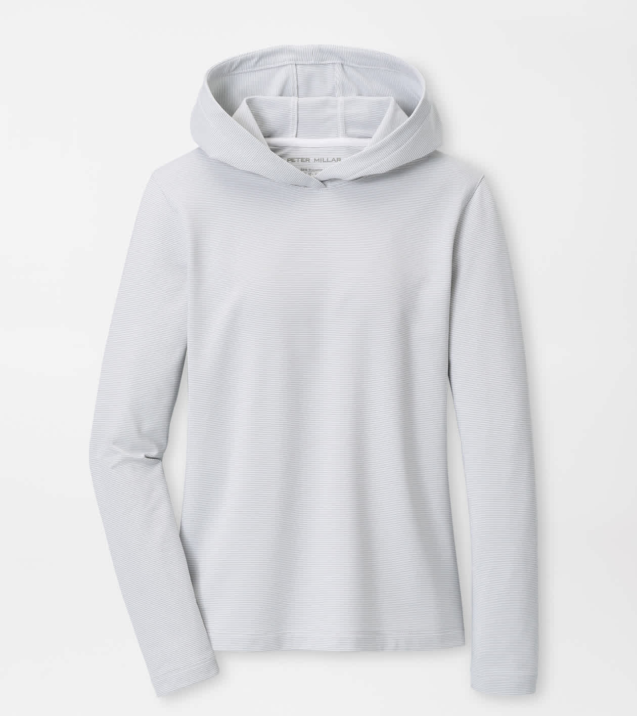 Peter Millar Women's Whisper Grey/White Sugar Stripe Pine Performance Hoodie