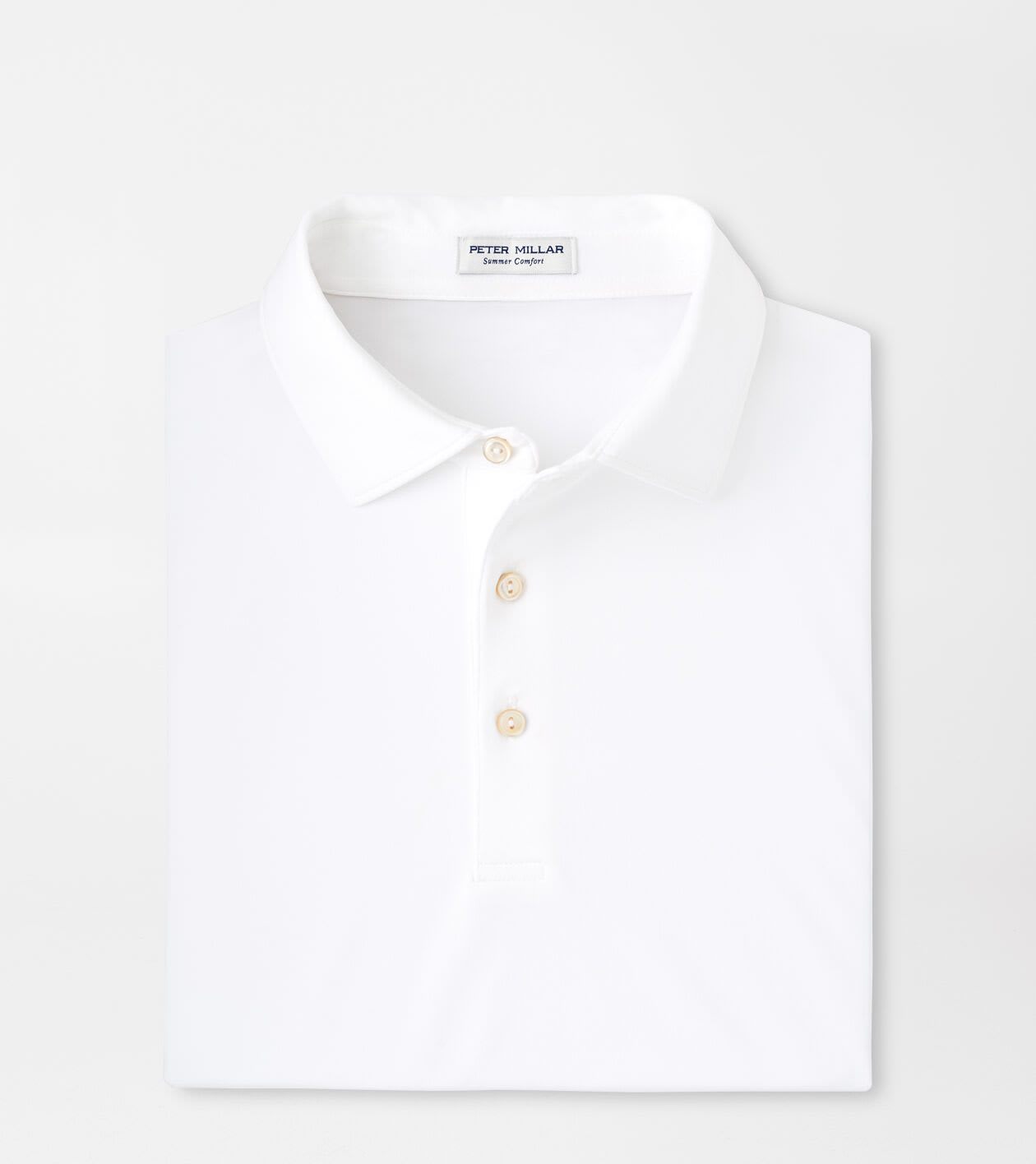 Peter Millar Men's White Solid Performance Jersey Polo