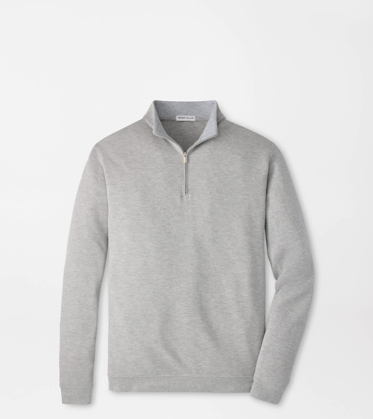 Peter Millar Men's Light Grey Crown Comfort Quarter-Zip Pullover