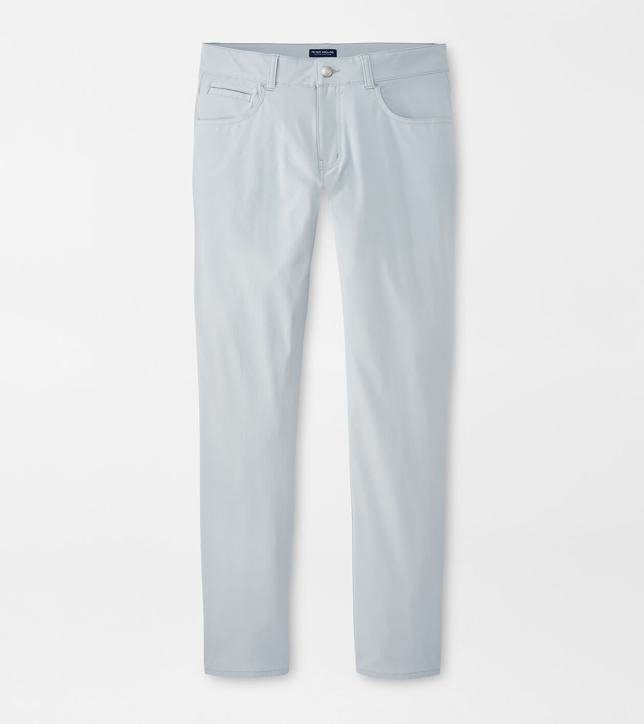 Peter Millar Men's British Grey Bingham Performance Five-Pocket Trouser