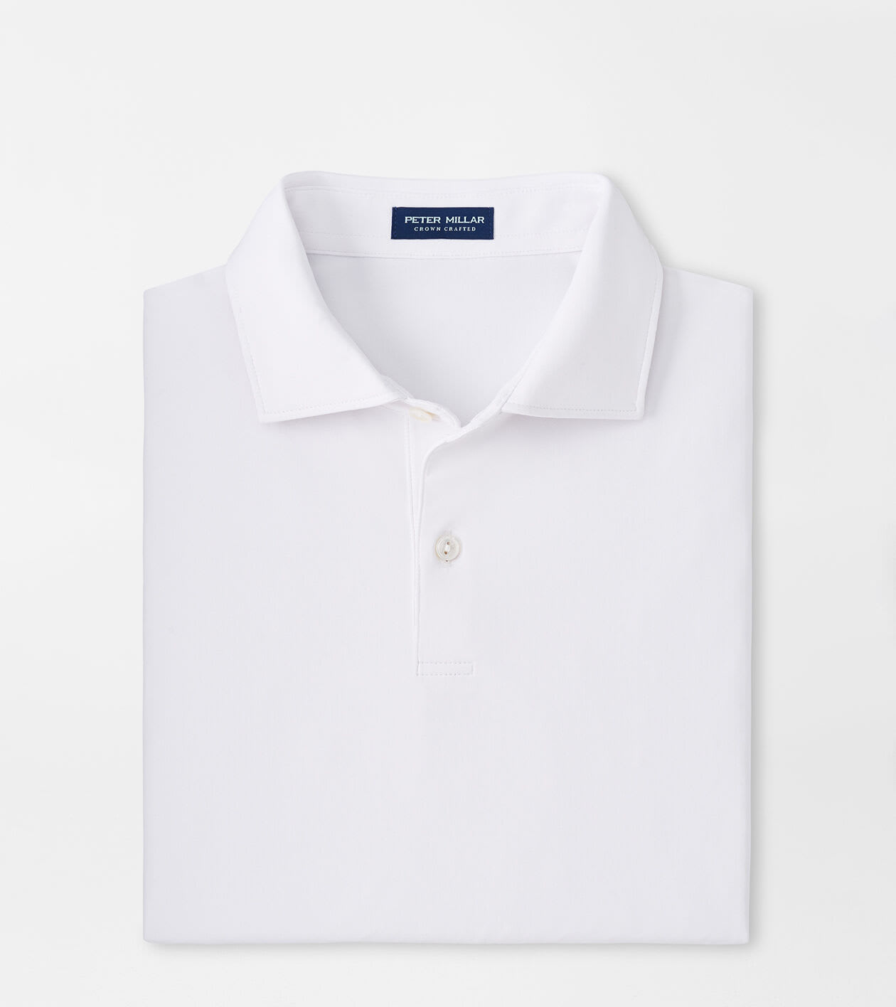 Peter Millar Men's White Solid Performance Jersey Polo