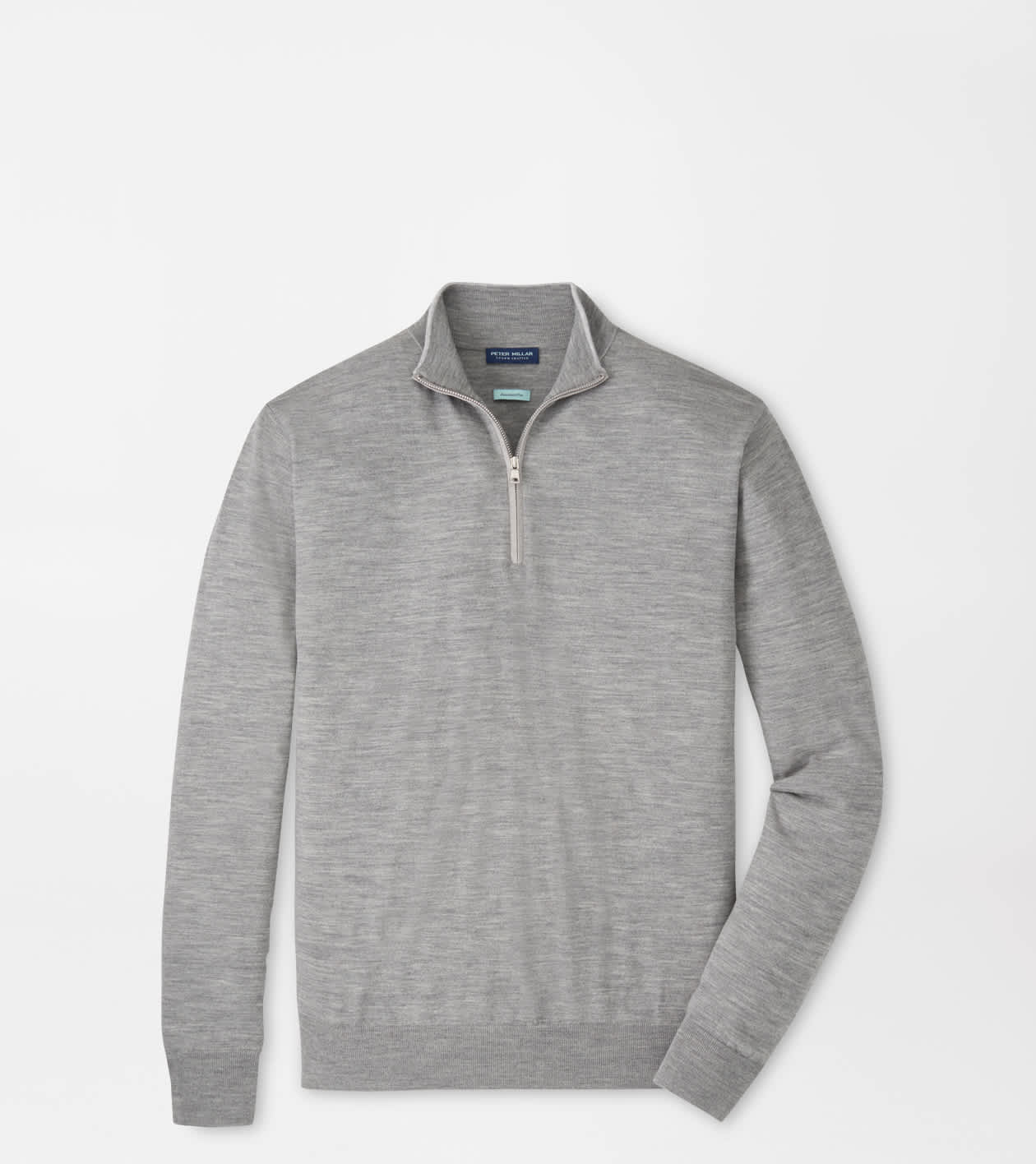 Peter Millar Men's Gale Grey Excursionist Flex Quarter-Zip Jumper