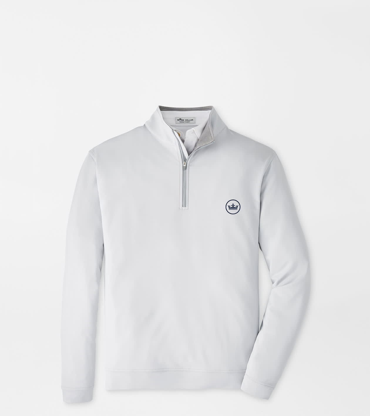 Peter Millar Men's British Grey Crown Seal Perth Performance Quarter-Zip