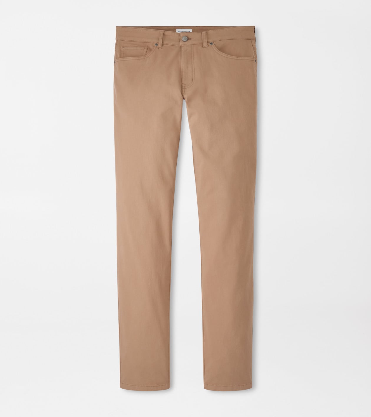 Peter Millar Men's Camel Signature Sateen Five-Pocket Trouser