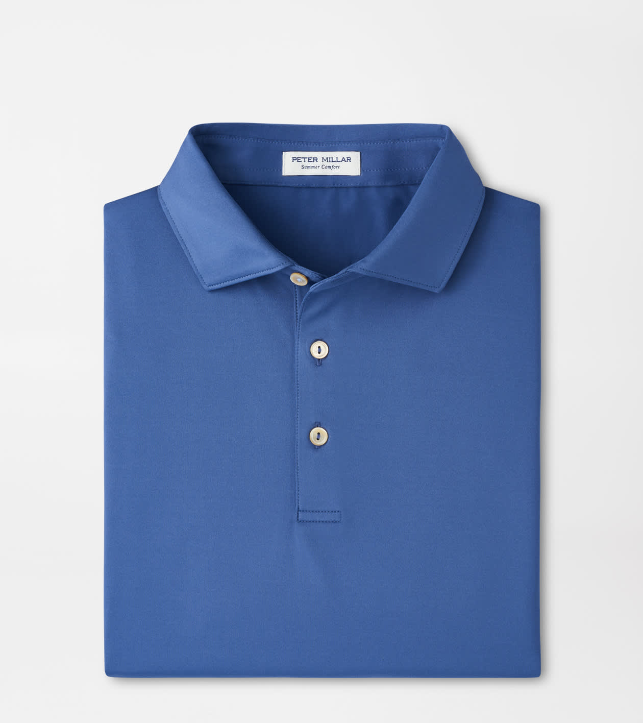 Peter Millar Men's Windsor Blue Solid Performance Jersey Polo