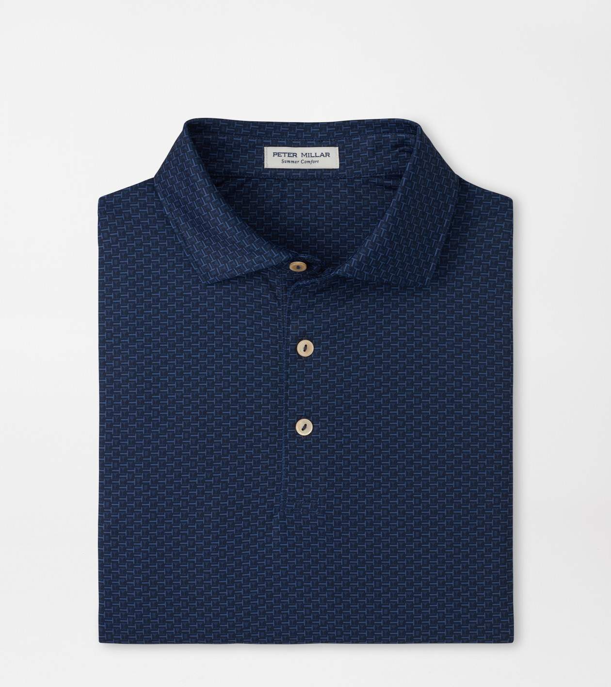 Peter Millar Men's Navy Bunker Bar Performance Jersey Polo
