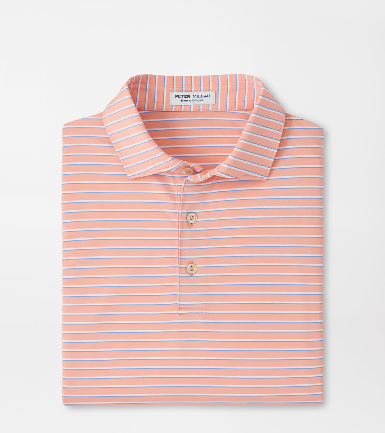 Peter Millar Men's Summer Apricot Dunnes Performance Jersey Polo