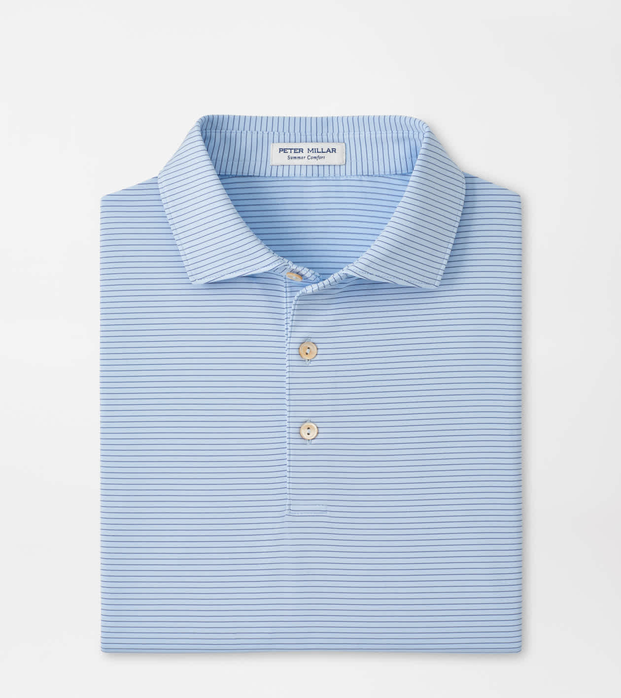 Peter Millar Men's Stream Blue Highlands Performance Jersey Polo