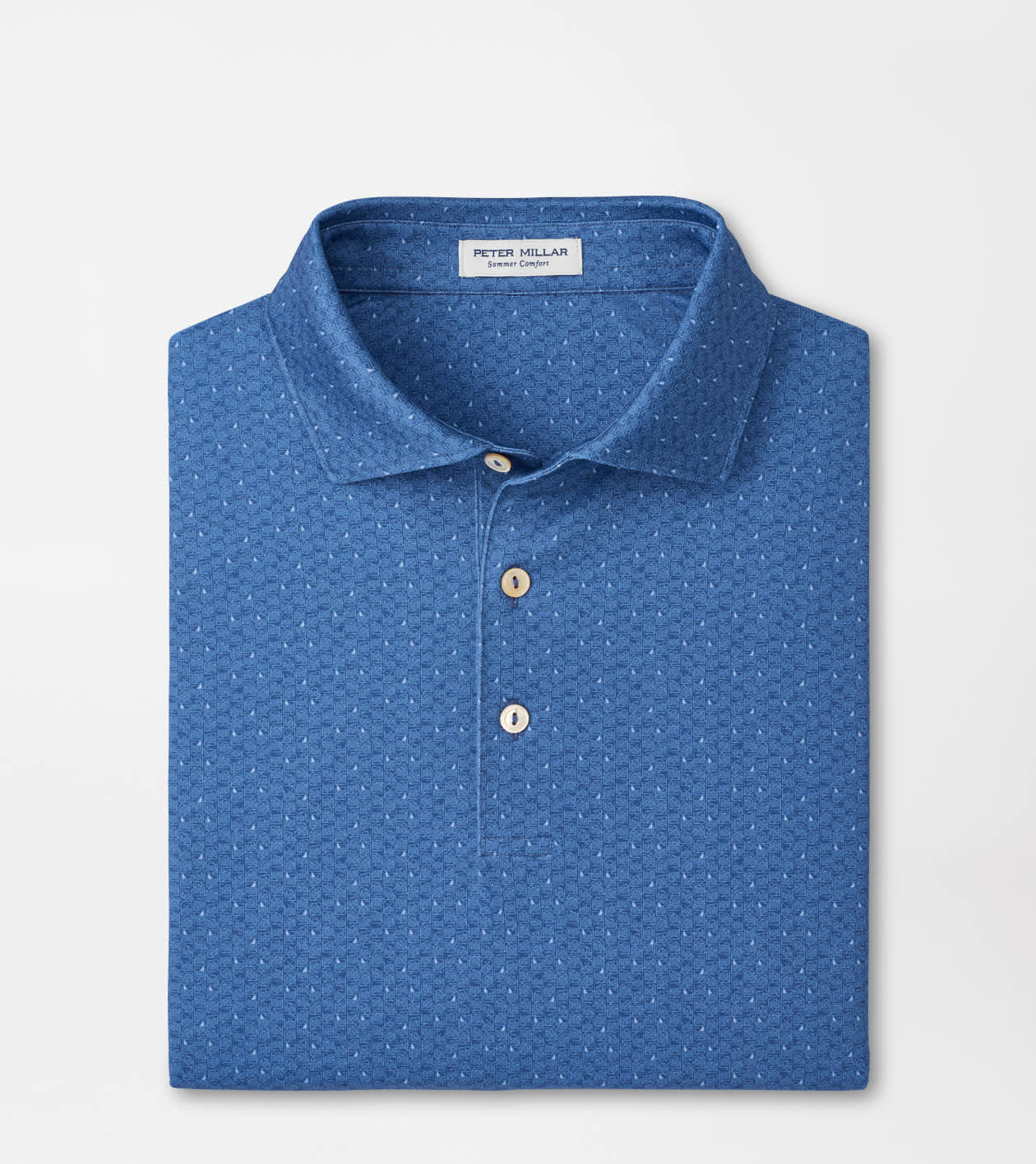 Peter Millar Men's Windsor Blue Negroni Performance Jersey Polo