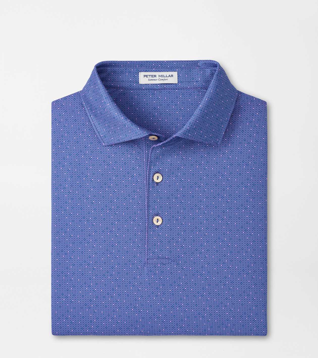 Peter Millar Men's Windsor Blue Dashwood Performance Jersey Polo