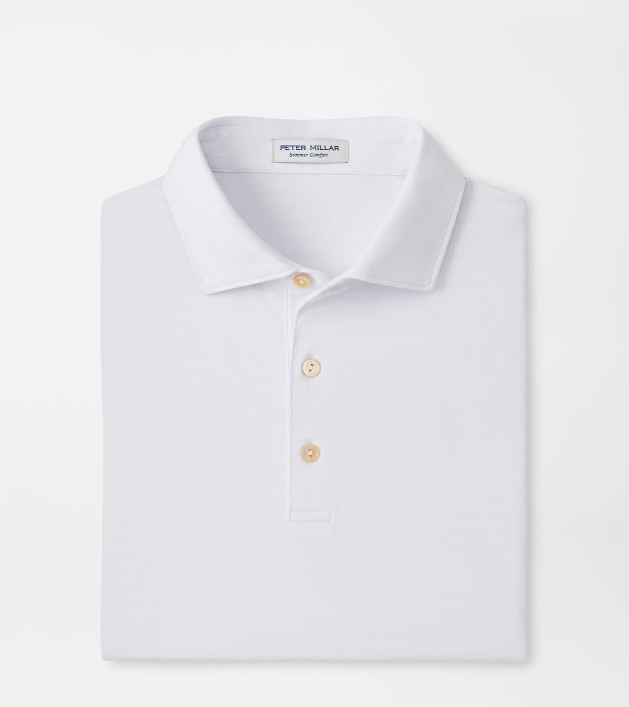 Peter Millar Men's White Clark Performance Jersey Polo