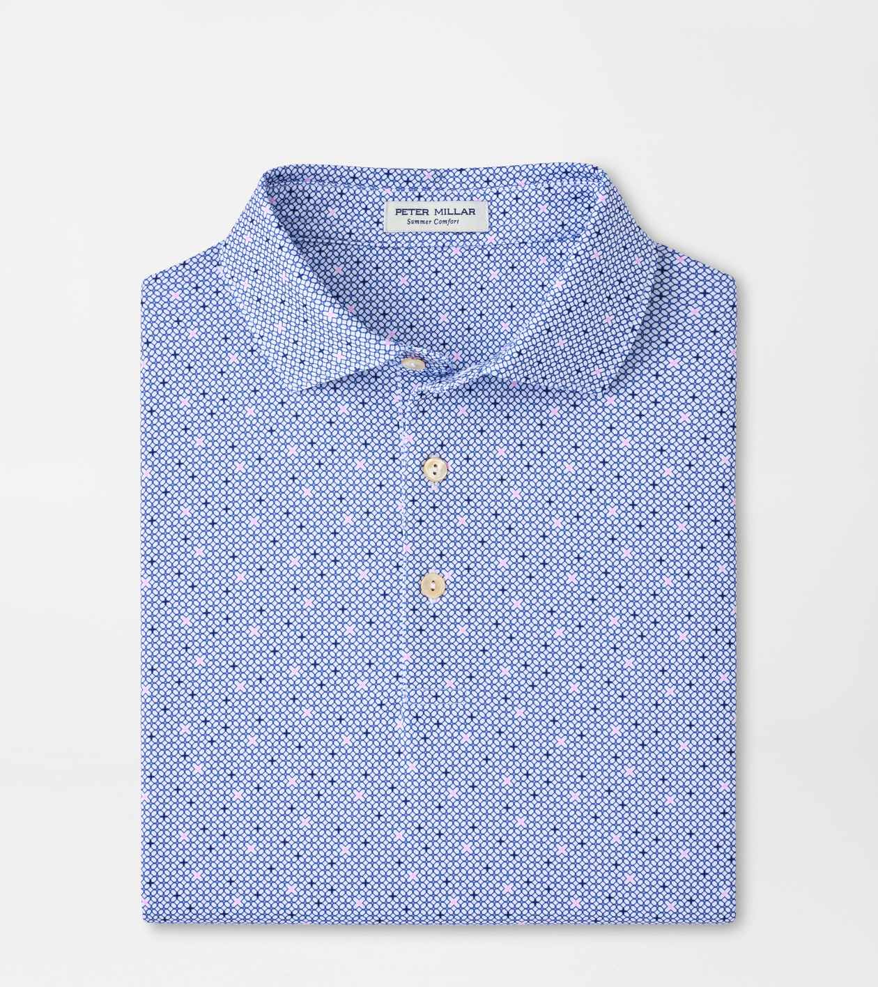 Peter Millar Men's White Barrier Performance Jersey Polo