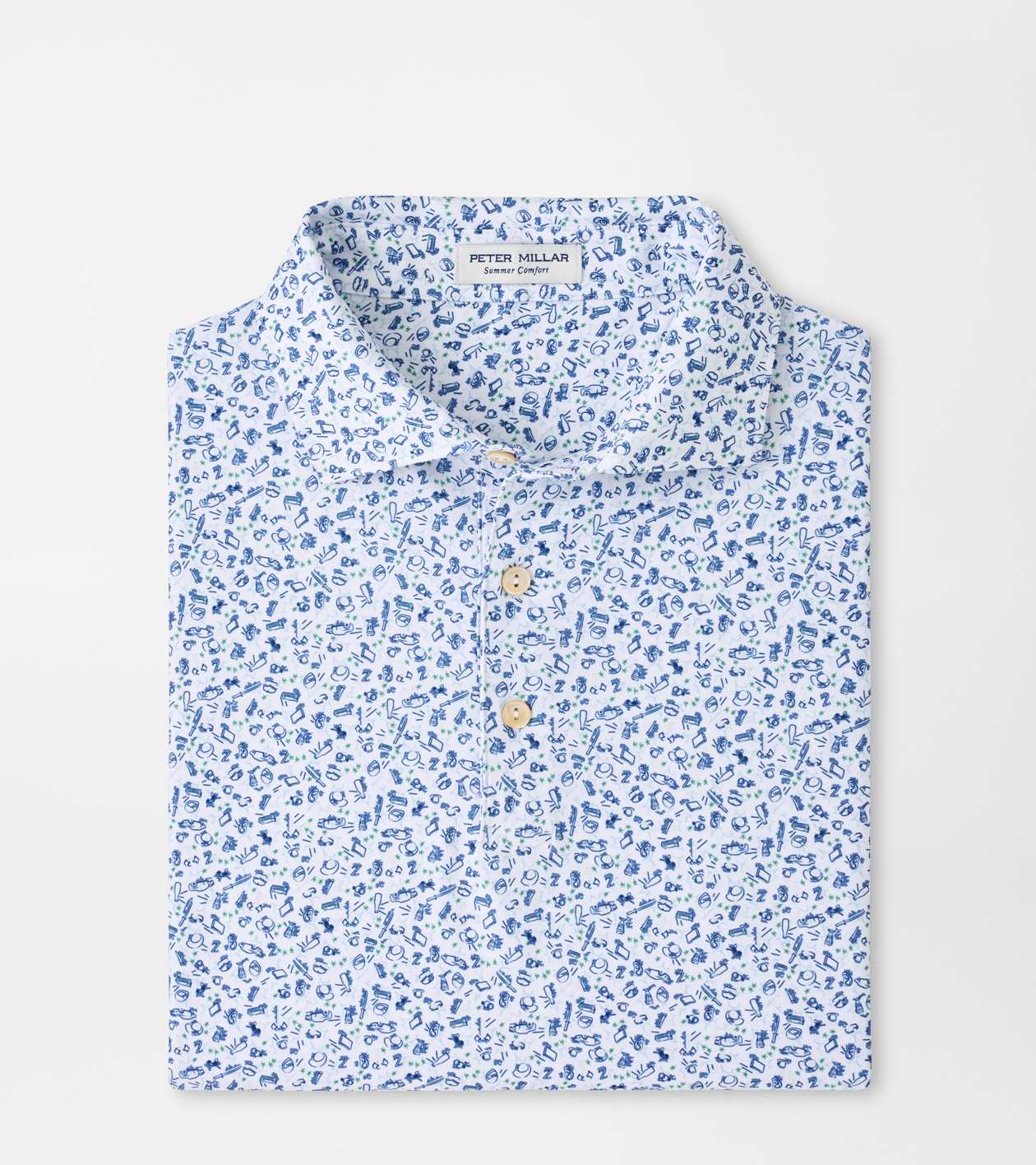 Peter Millar Men's White Wilkins Performance Jersey Polo